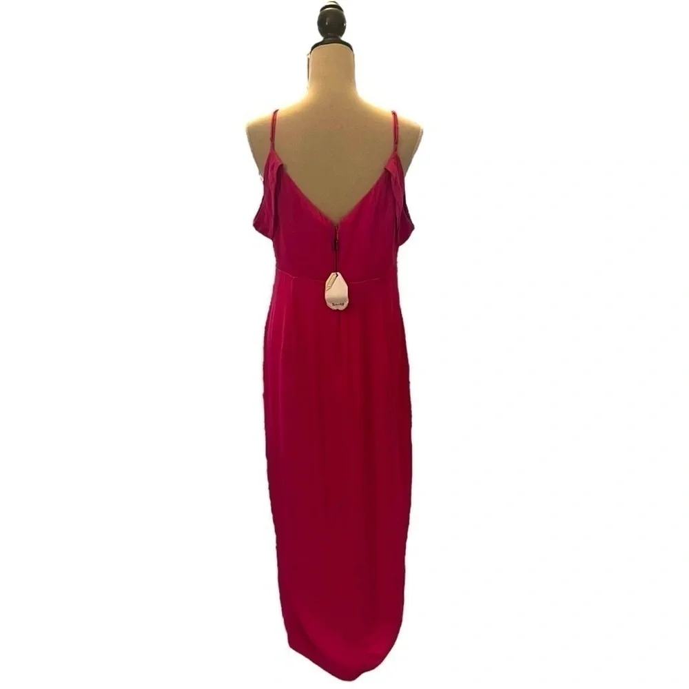 Bardot Leah Satin Off-The-Shoulder Maxi Wrap Dress - Picture 10 of 15